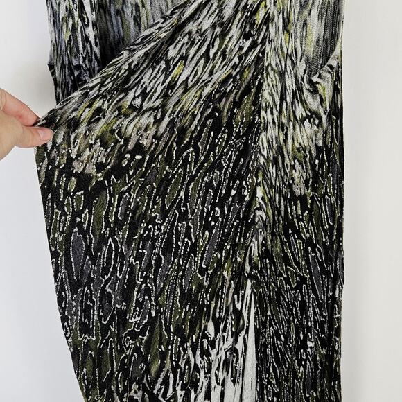 Lane Bryant Sleeveless Open Front Cardigan Vest Abstract Print Drape Hem 14/16 - Picture 6 of 11